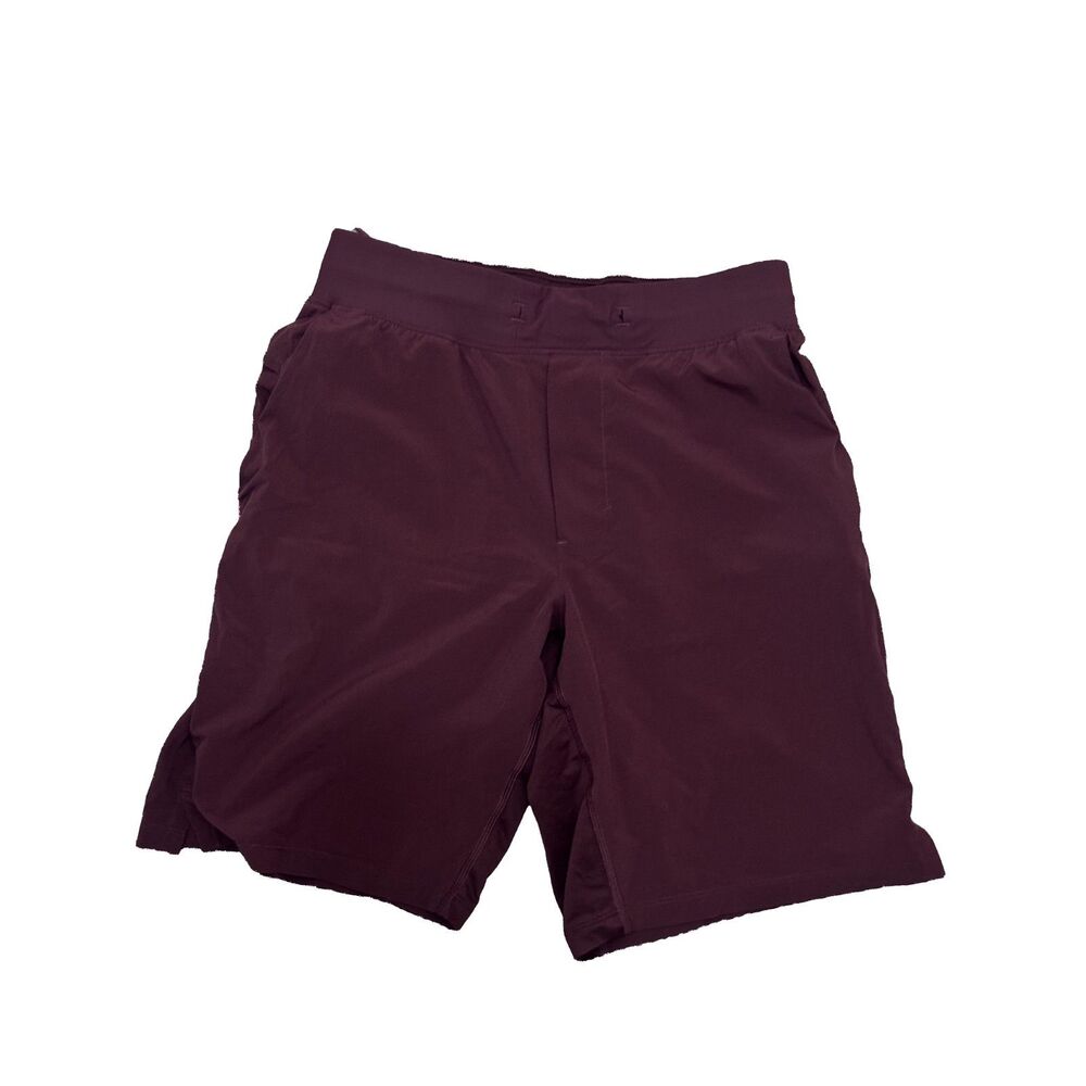 Lululemon Athletic Performance Shorts Maroon with Zippered Pocket Mens